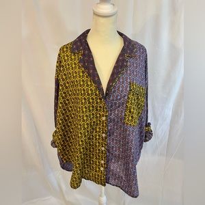 Urban Outfitters Color block Paisley Top